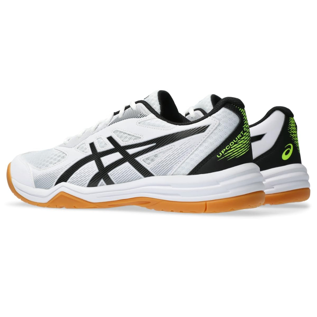 ASICS Men's Upcourt 5 Indoor Sport Shoe, 8, White/Safety Yellow