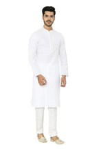 Manyavar Mens Cotton Blend Other Kurta Pyjama (M302218_White_M)