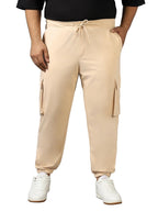Bewakoof Air 1.0 Mens Solid Oversized Plus Size Joggers_604211_Brown_3XL