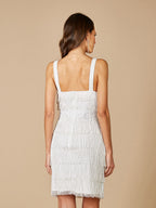 Lara Dakota Beaded Fringe Short Wedding Dress