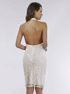 Lara Erin Geometric Beaded Mini Dress