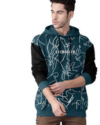 Eyebogler MenS Printed Cotton Blend Hooded Neck Full Sleeves Sweatshirt