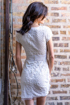 Lara Cam V-Neck Beaded Mini Sheath Dress