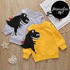 Kyda Kids 100% Cotton Boys Sweatshirt Combo | Round Neck Printed Full Sleeve Sweat Shirts For Boys | Multicolor (Pack Of 2)(Dino