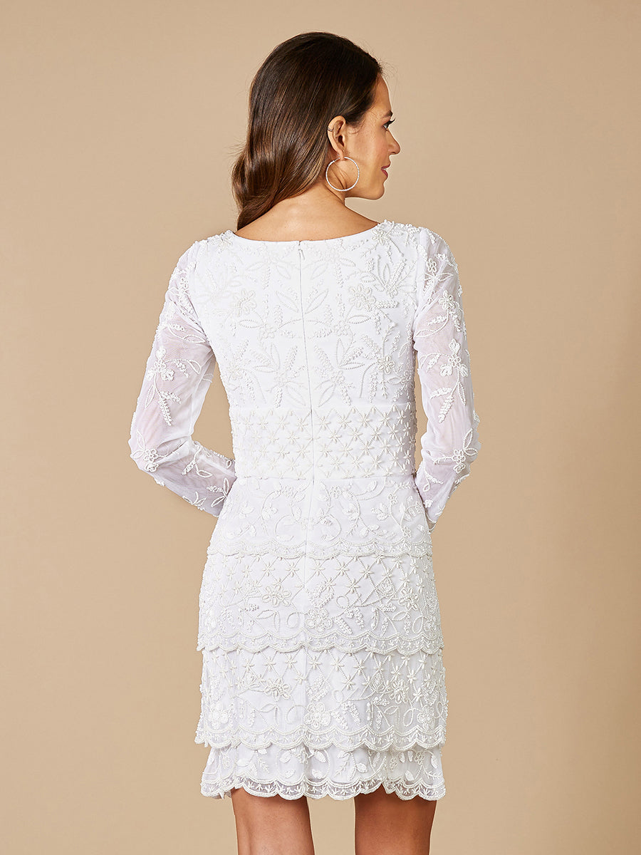 Lara Goldie Beaded V-Neck Mini Dress