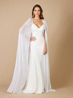 Lara Gracie Full Length Beaded Tulle Cape