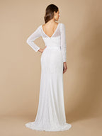 Lara Grant Long Sleeve Beaded Wedding Dress