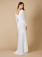 Lara Gretchen V-Neck Long Sleeve Wedding Dress