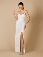 Lara Frenchie Spaghetti Strap Beaded Wedding Gown