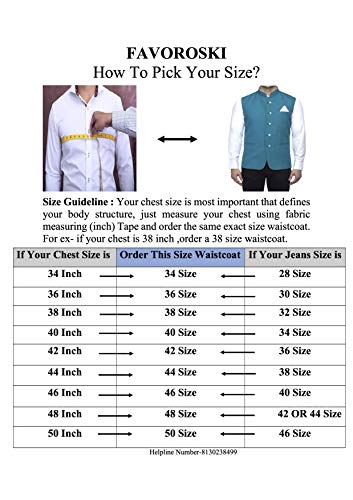 Favoroski MenS Slim Fit Nehru Jacket Ethnic Bandhgala Waistcoat