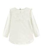A.T.U.N. (ALL THINGS UBER NICE) Girls Solid Regular Full Sleeve T-Shirt Cream