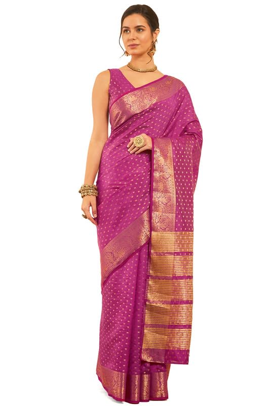 Soch Women Floral Woven Design Art Silk Saree