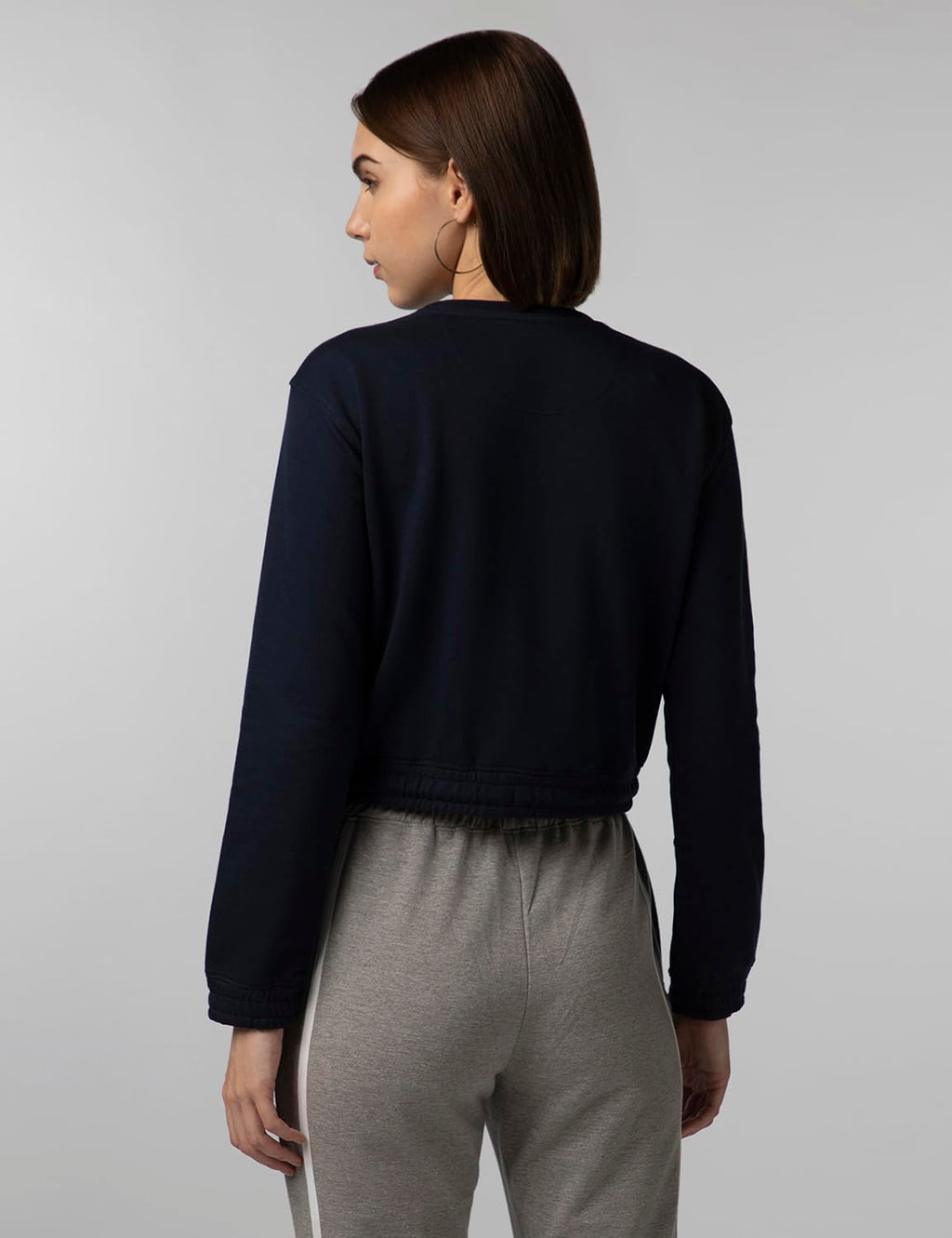 FYLTR Womens Round Neck Drop Shoulder Sweatshirt - Full Sleeve | Elasticated Waist & Cuff | Boxy Fit | Stripe Detailing