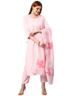 ANNI DESIGNER Women's Cotton Blend Traditional Plain Anarkali Kurta and Pant with Dupatta Set (Wipin Pink-Nw-001_3XL_Baby Pink_X