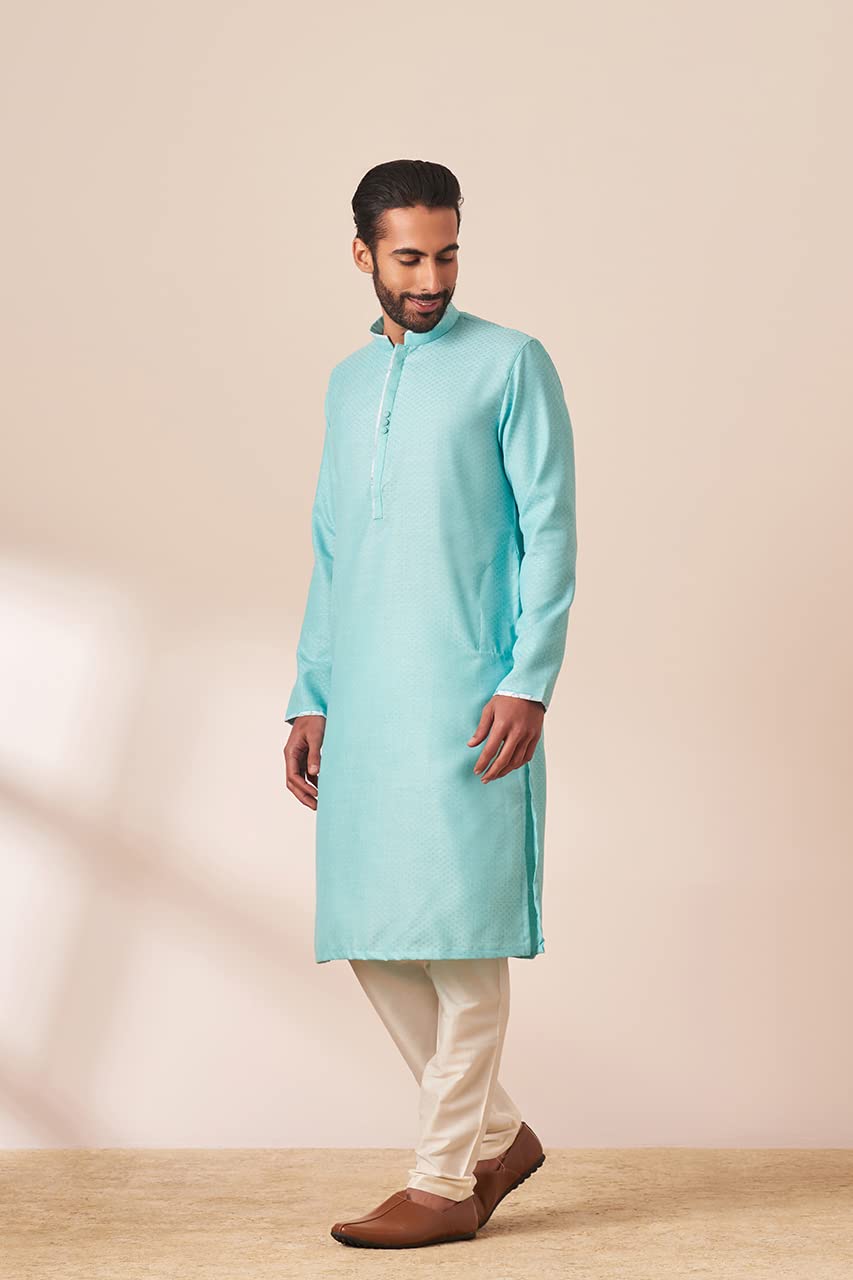 Manyavar Men Art Silk Full Sleeves Kurta & Payjama Set
