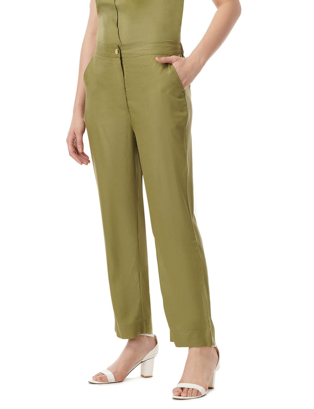 FYLTR Womens Pull-Up Pants -Soft Handfeel Regular Fit Casual Pants