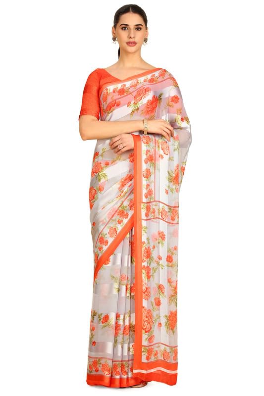 Soch Women Chiffon Floral Print Saree