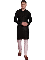 Jompers Mens Sequins Chikankari Kurta Pyjama Set