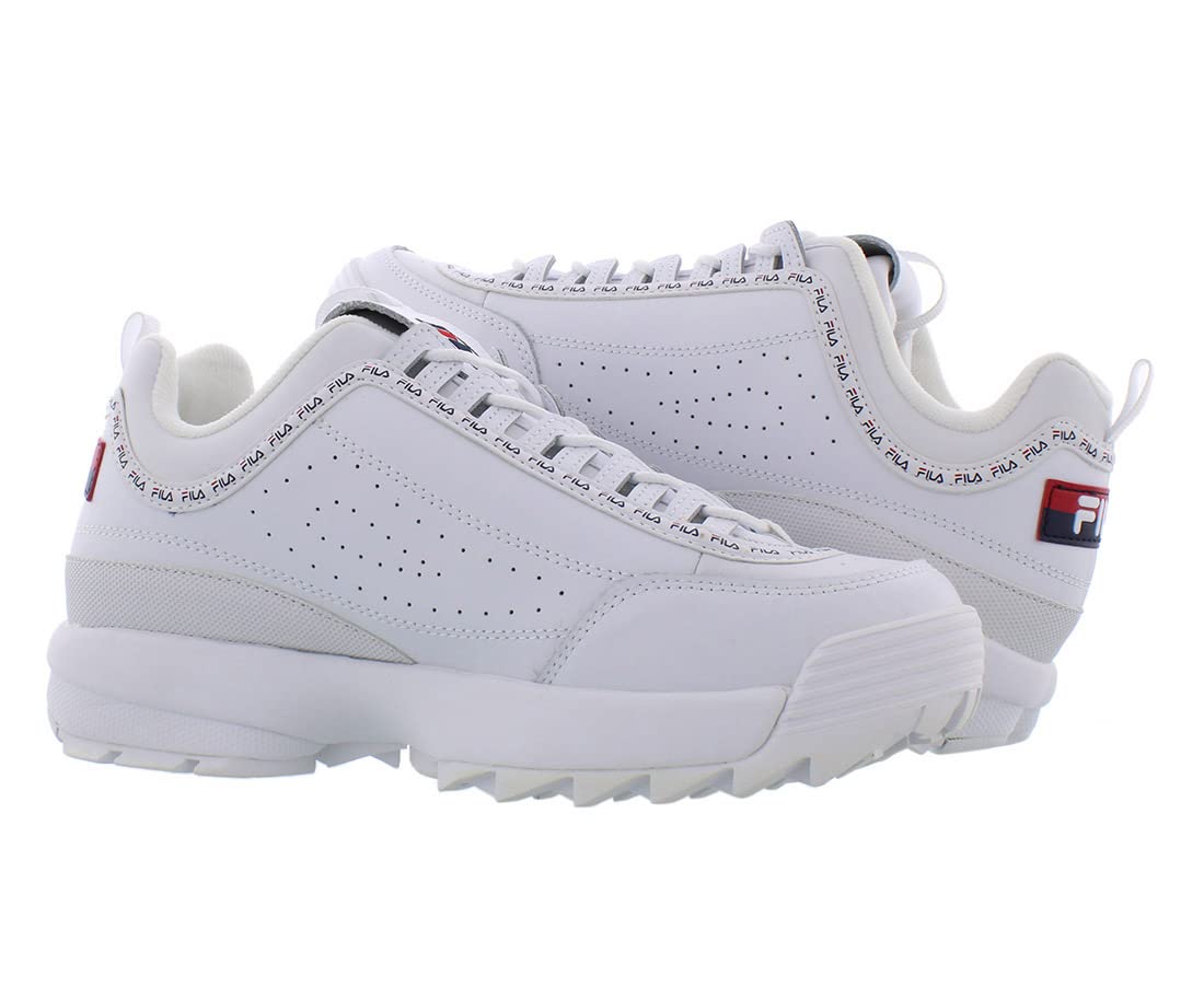Fila Disruptor II Premium Repeat Mens Shoes Size 9.5, Color: White/Red/Navy