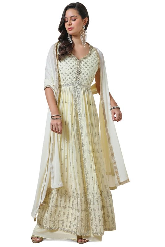 Soch Women Chiffon Unstitched Salwar Suit Set