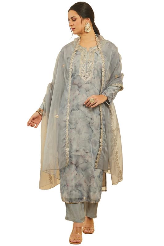 Soch Women Unstitched Dress Material with Abstract Print
