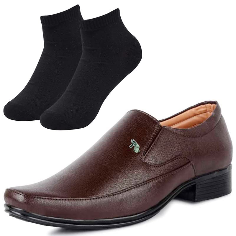 Vitoria Fashionable l Men Black LaceUp Formal Shoes with Black Socks/8 8