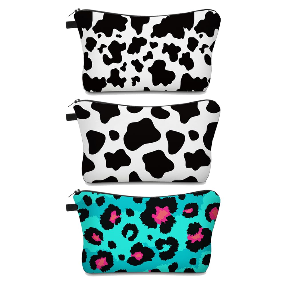Deanfun Makeup Bag, 3pcs/set Super Funny 3D Printing Women Cosmetic Bag Multifunction Pencil Holder(Leopard Print)