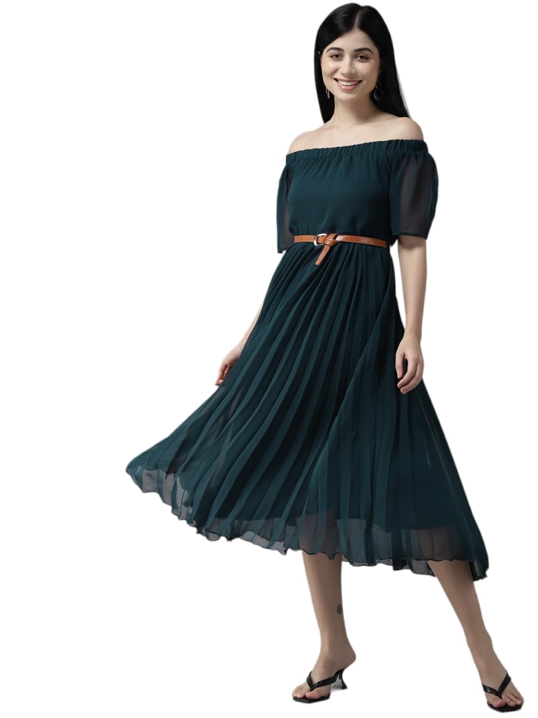 Aarika Womens Rama Color Georgette Middi (SP-MD-W-2718-D-GREEN-S)