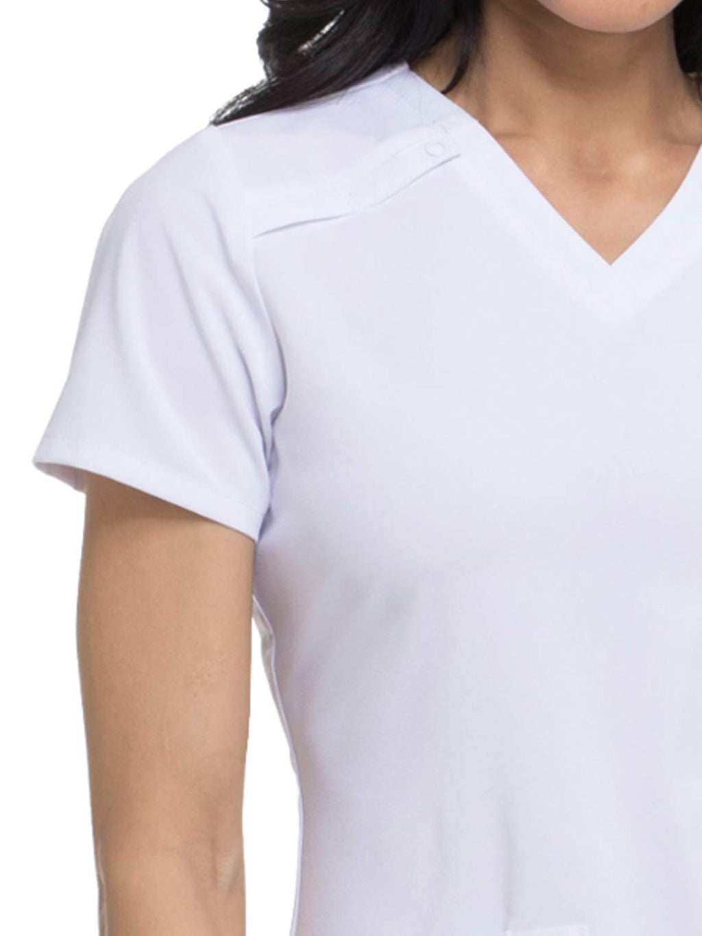 Dickies EDS Essentials Scrubs, V-Neck Womens Tops with Four-Way Stretch and Moisture Wicking Plus Size DK615, 4XL, White