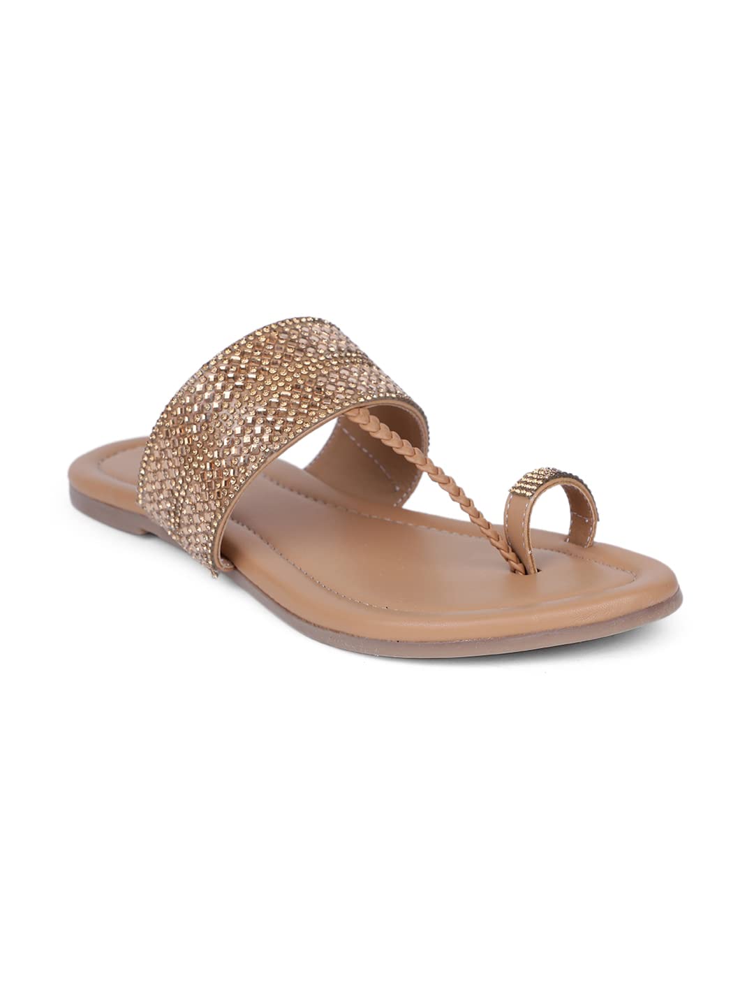 Bata GALAXY Womens ToeRing Flats  GOLD 3 UK (5718323) 3