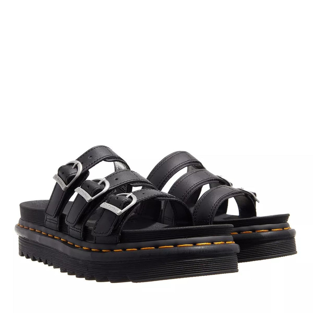 Dr. Martens Women's Slide Sandal, Black Hydro Leather, 7