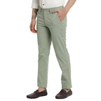 Turtle Men Cotton Stretch Pista Green Solid Ultra Slim Fit Casual Trouser