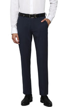 Louis Philippe Men Navy Super Slim Fit Solid Flat Front Formal Trousers