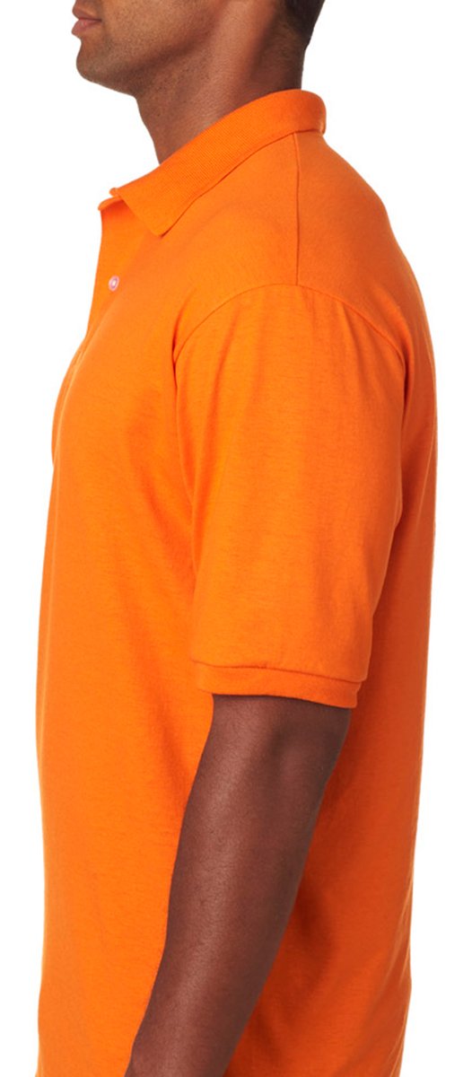 Jerzees Men's SpotShield Short Sleeve Polo, Safety Orange, Medium