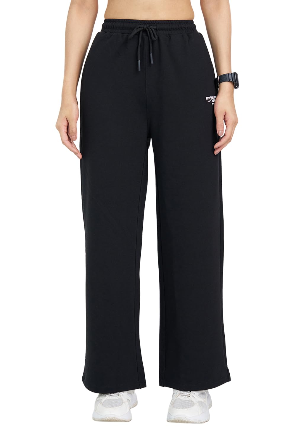 Ajile By Pantaloons WomenS Pure Cotton Printed Flared Track Pants | Full Length | Athleisure 30