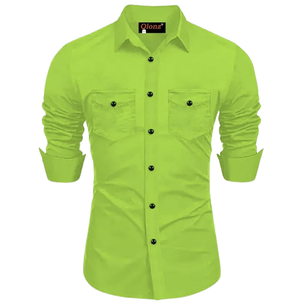Rebelify Double Pocket With Flap Men Cargo Cotton Shirt Pista
