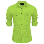 Rebelify Double Pocket With Flap Men Cargo Cotton Shirt Pista