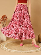 Kzully Crepe Western WomenS Maxi Skirts Red