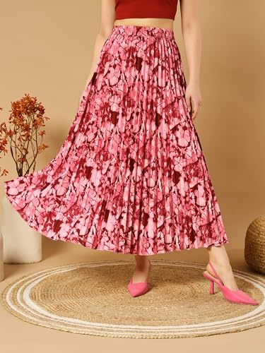 Kzully Crepe Western WomenS Skirts Red