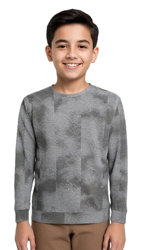 CAVIO Boys Full Sleeves Solid Round Neck Sweatshirt Darkgrey 14-15