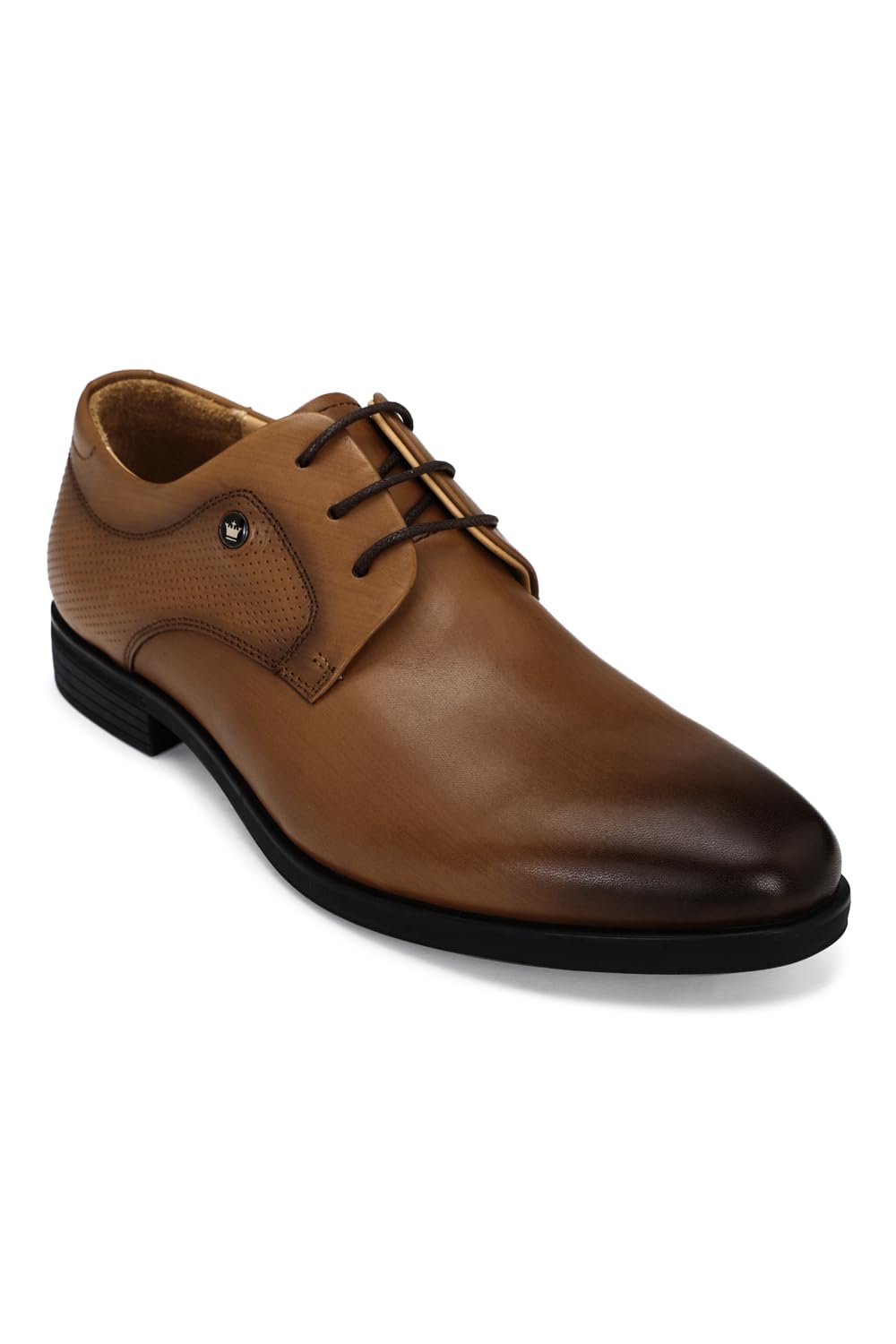 Louis Philippe Men Brown Leather Derby Shoes 7