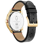 Citizen Eco-Drive Men's Marvel Tony Stark Gold Tone Stainless Steel Watch with Black Leather Strap, Arc Reactor, Luminous, 43mm
