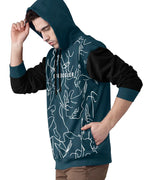 Noble Monk MenS Printed Cotton Blend Hooded Neck Sweatshirt | Full Sleeves | Casual Hoodie For Men