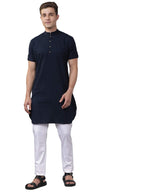 The Indian Garage Co Men'S Slim Kurta (0520-K32L39-03_Navy Blue Small)