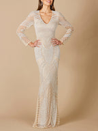 Haley Beaded Dress Nude/Ivory Bridal