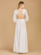 Long Sleeve Cut Out Wedding Dress