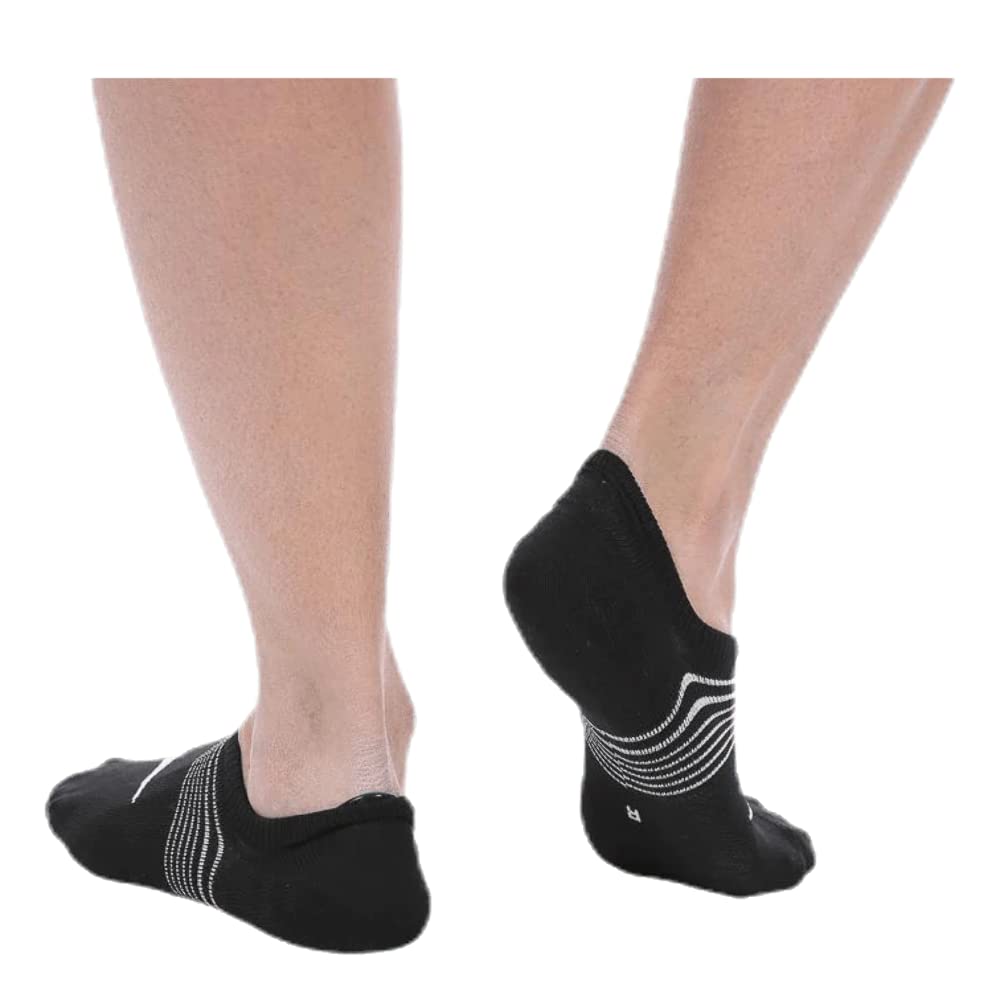 Nike Women's Everyday Plus Lightweight Training Footies (3 Pair), No Show Socks for Women with Anti-Slip Gripping, Black/White,