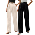 Greciilooks High Waist Cotton Trousers For Women  Flared Parachute Pants With Side Pockets | Casual Travel Cargo Pants