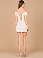 Sleek Off Shoulder Bridal Cocktail Dress