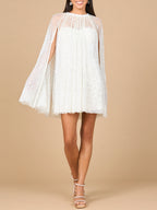 Beaded Bridal Cape Dress